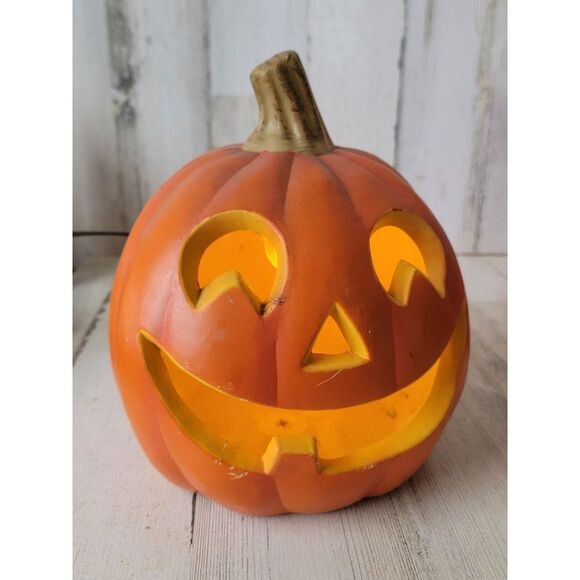 Happy Light up Jack O'Lantern Halloween pumpkin prop - Picture 1 of 12